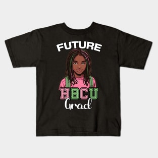 Future HBCU Pink and Green Girl Kids T-Shirt